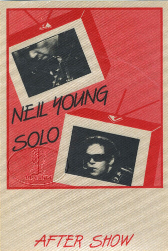 NEIL YOUNG 1983 SOLO TOUR Backstage Pass ASO red