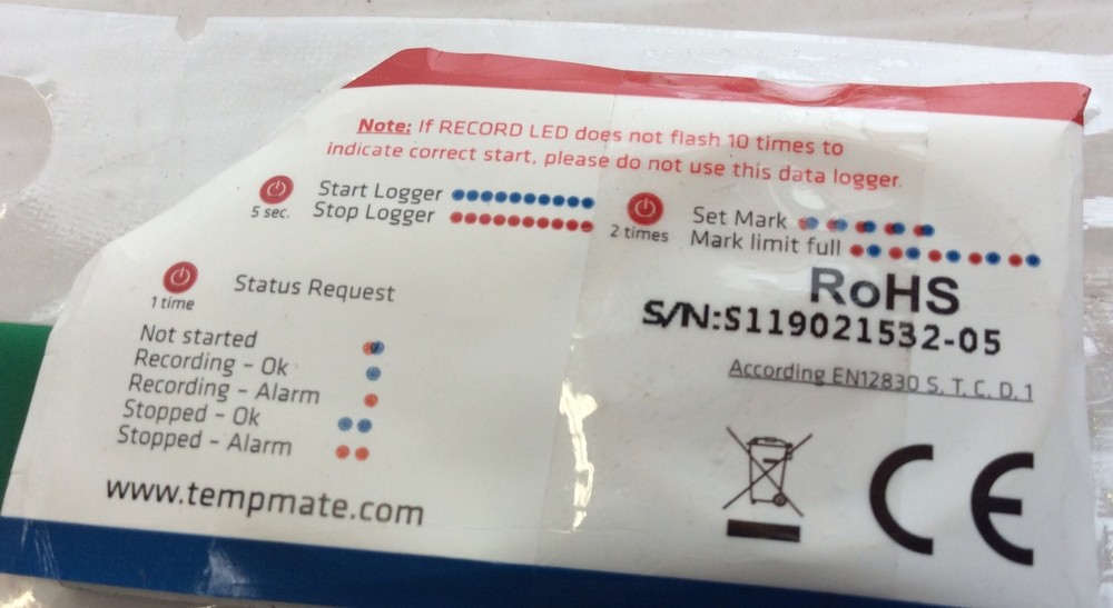 Tempmate-S1 S1C10A0100 110 Days Log Temperature Data Logger