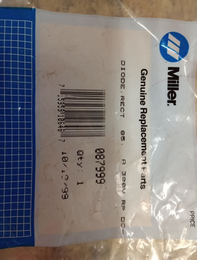 Miller 087999 Diode, Rect 85. A 300V Rp Do-5 None