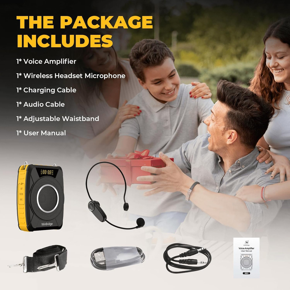 Voice Amplifier with Wireless Mic Portable Bluetooth Speaker for Teachers