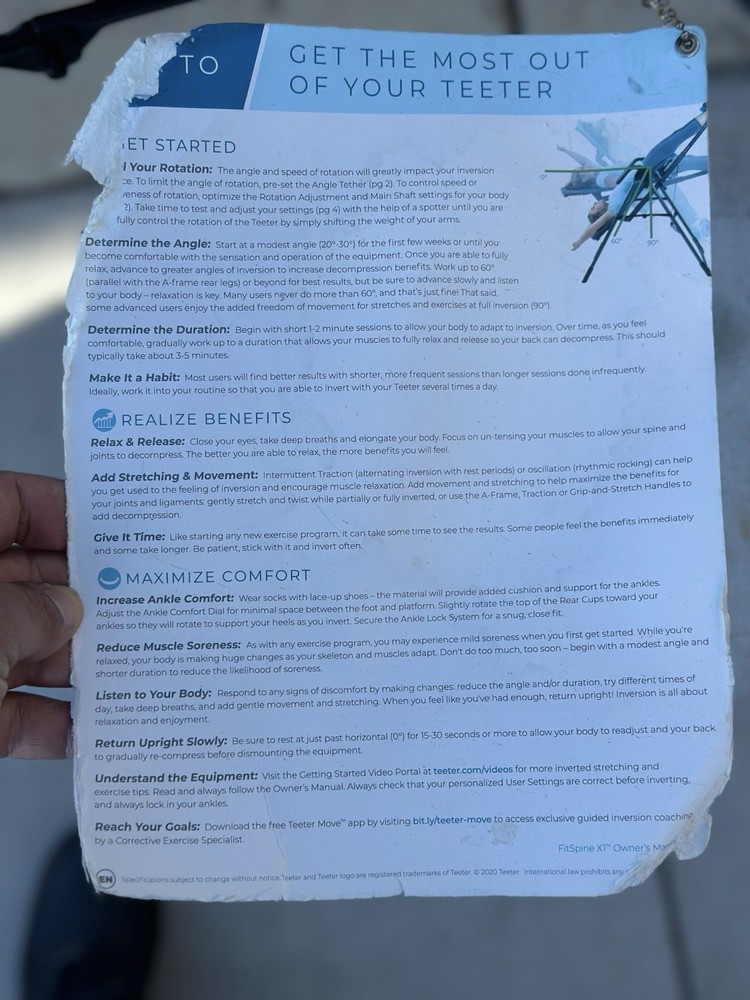 Teeter FitSpine X1 Inversion Table - Grey