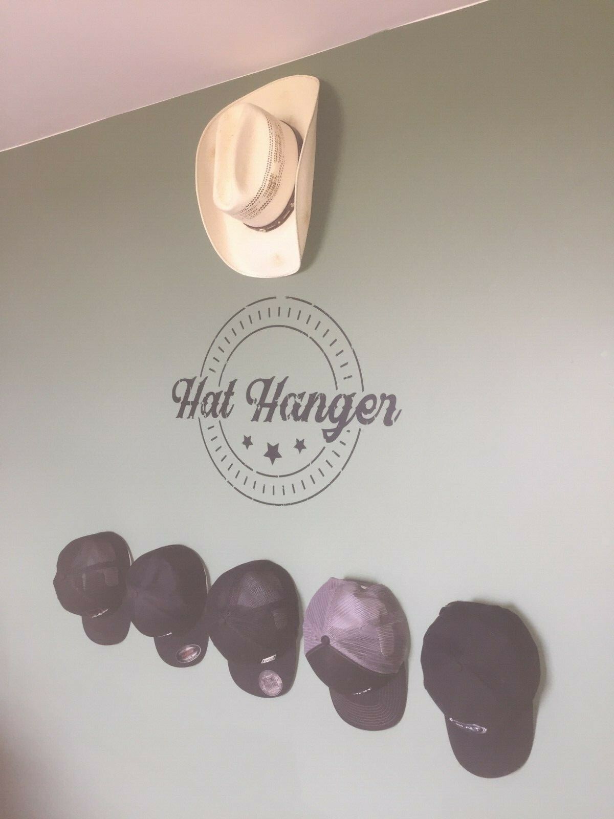 Hidden Hat Hangers -10 Pack - Black Barnwood - Holder Rack Hook Wall Display