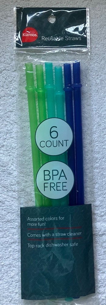 Kizmos Reusable Straws - 6 count ***NEW*** in Opened Package w/Issue