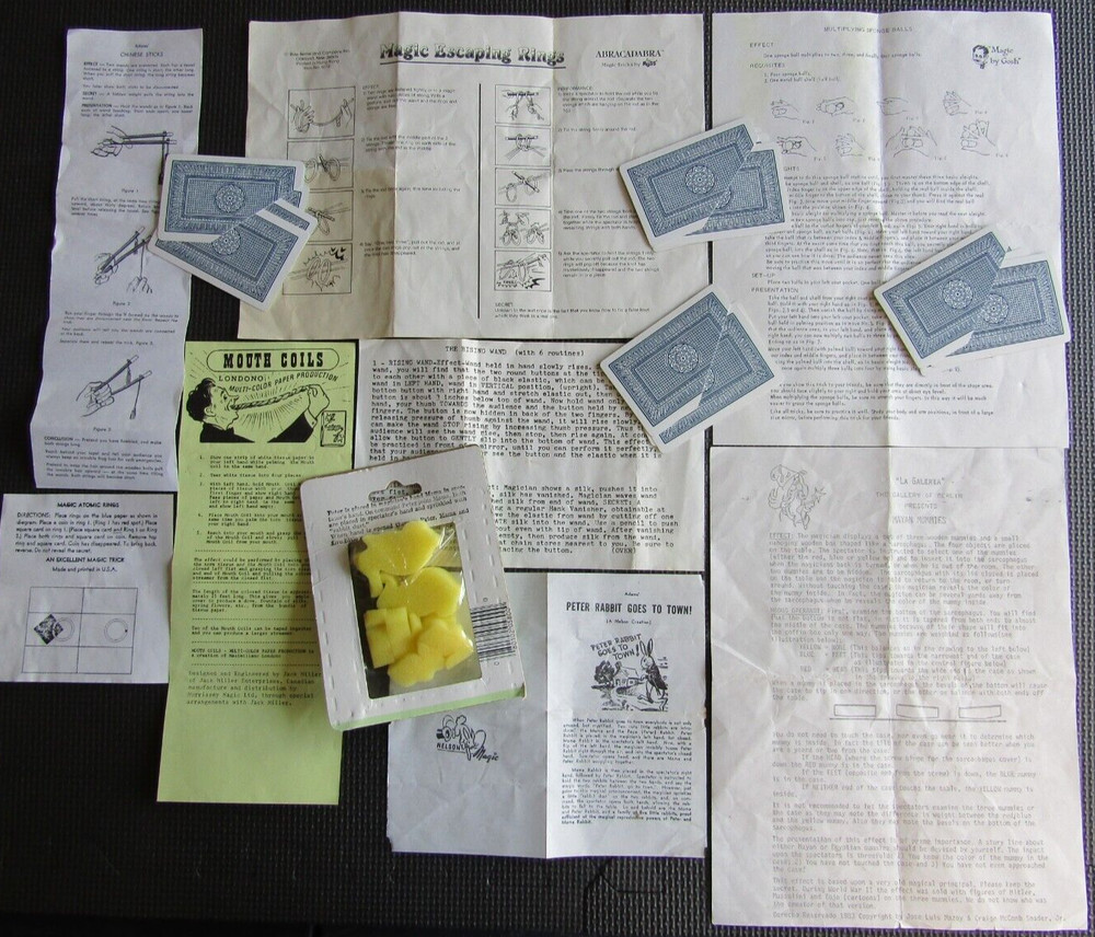 Magic trick instructions 1970's and tricks !