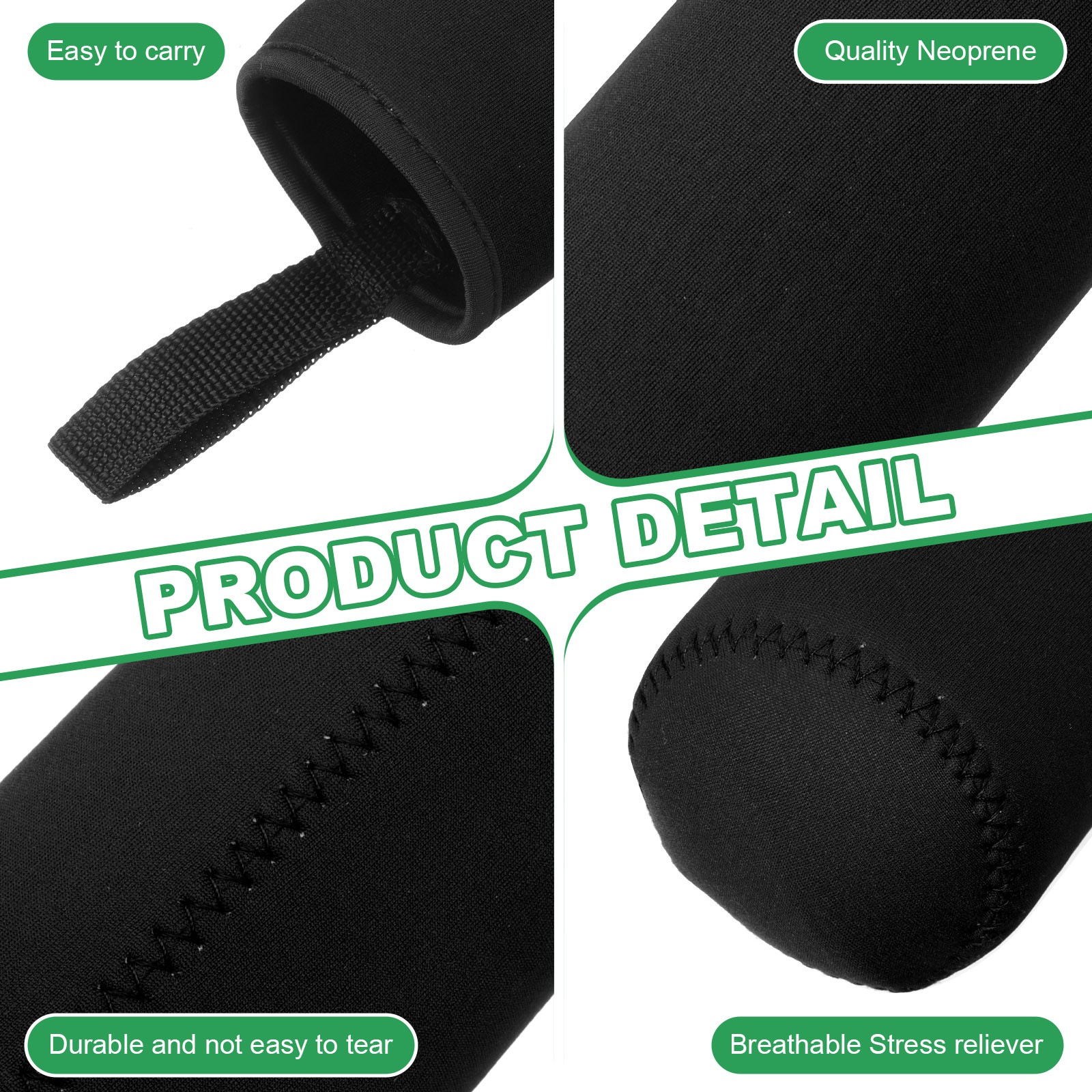 2pcs 18.5 oz Neoprene Insulated Water Bottle Sleeve Black