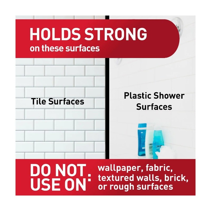 Command Bath Shower Head Holder,1 Holder, 2 Large Strips, Bathroom Organization