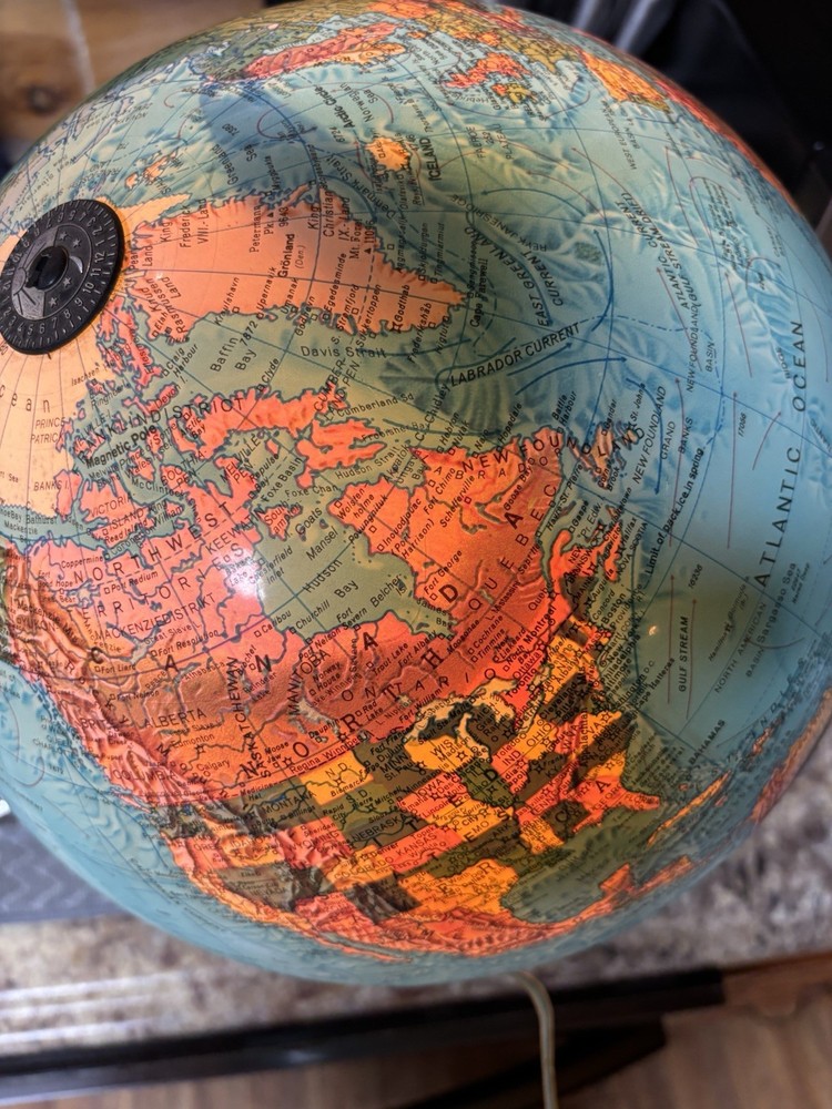 scan globe A/S VINTAGE LIGHTED LAMP WORLD GLOBE LARGE