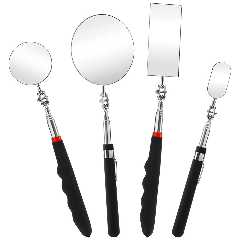 4 Pack Telescoping Inspection Mirrors Flexible Adjustable