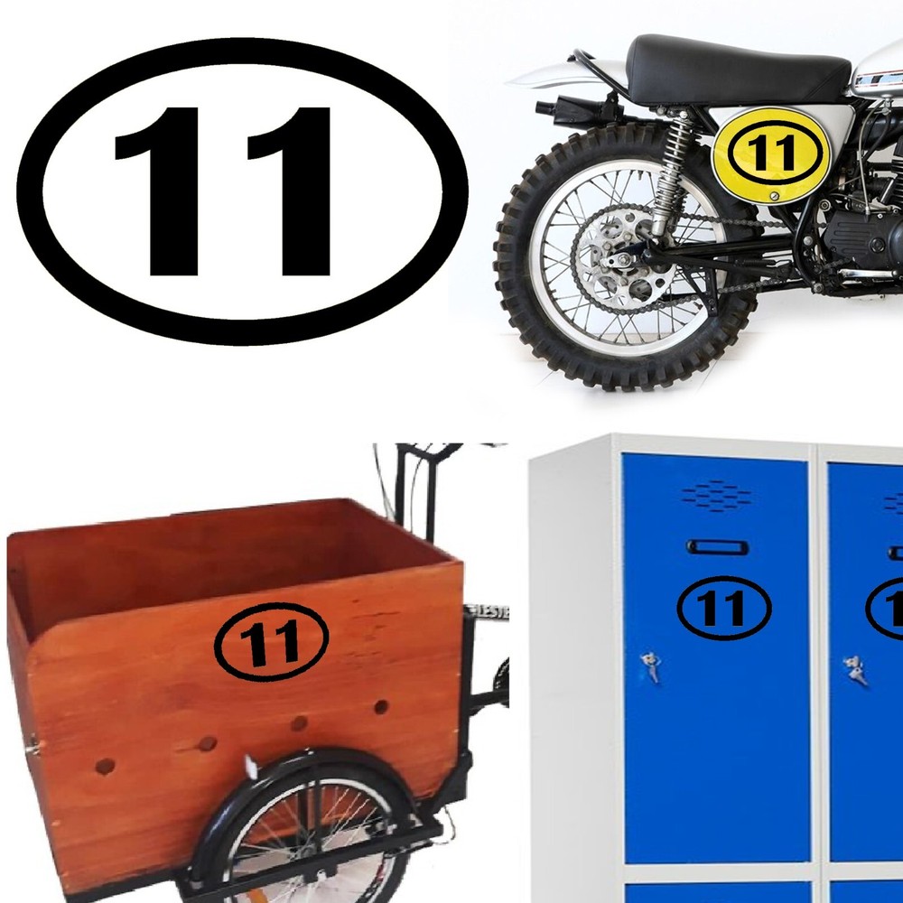 Number 11 Oval, Sticker Vinyl