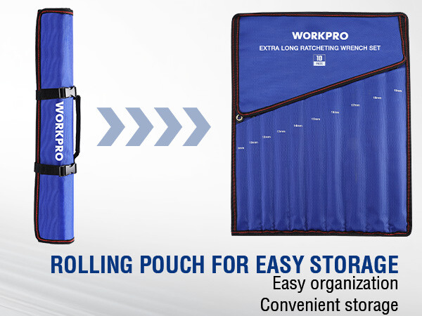 WORKPRO 5PCS Flex Head Extra Long Ratchet Wrench/10PCS Extra Long Ratchet Wrench