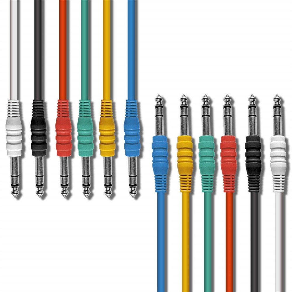 1/4-inch TRS (Stereo) Multi-Color Balanced Patch Cables (6 Pack)