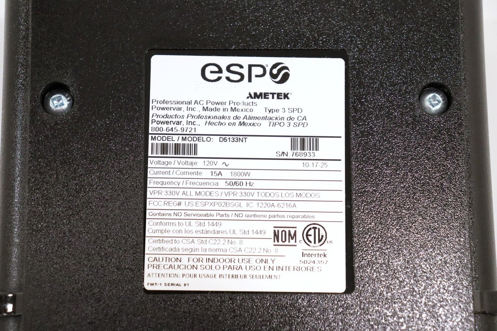 ESP Digital QC Network D5133NT Surge Protector