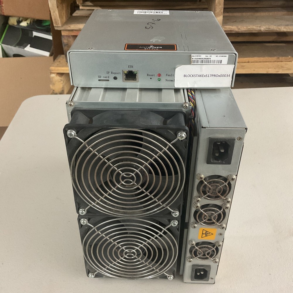 Bitmain Antiminer S17 Pro 53T Bitcoin Miner Untested AS- IS