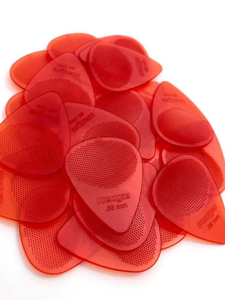 Wedgie Clear XT Guitar Picks | Textured | .88mm | Orange | 12 pcs