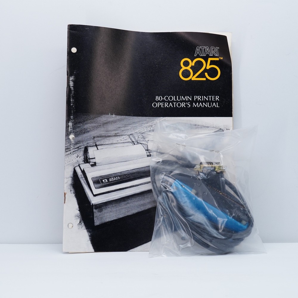 New CX86 Atari Printer Cable + Atari 825 80 Column Printer Operation Manual