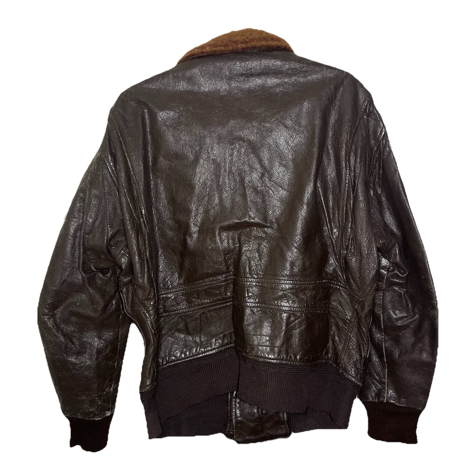 Korean War Era US Navy G-1 Leather Flight Jacket Theatre Made Patch Bomber