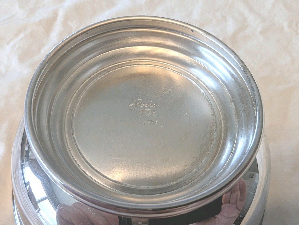 Gorham Silver Plate Bowl with Silver Ladle Elegant Serving Set