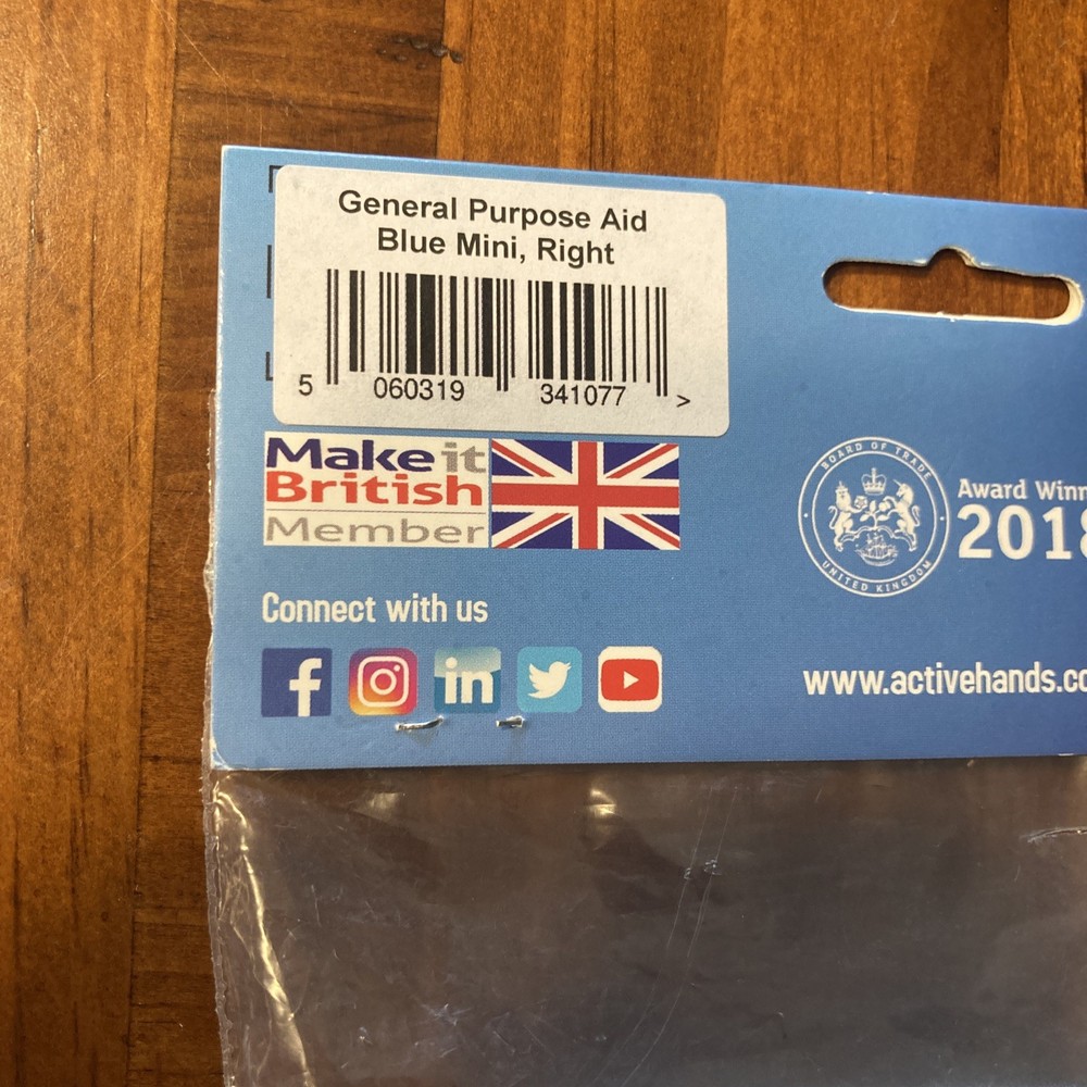 Active Hands General Purpose Gripping Aid | Mini Sized For Right Hand | Blue