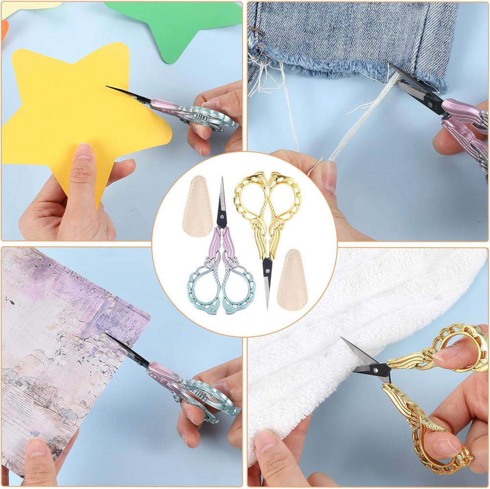 2PCS Sewing Embroidery Scissors, 4.5Inch Small Sewing Crafting Scissors Sharp