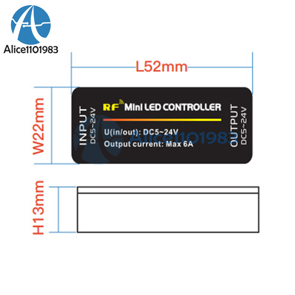 6A Mini LED Dimmer RF Wireless 14Key Remote Control LED Strip Light Controller