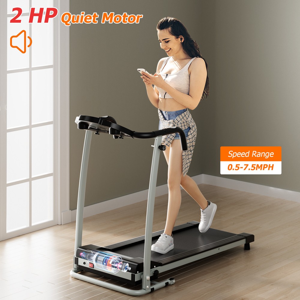 Folding 2 HP Treadmill Motorized Running Machine 12 Preset Program & LCD Display