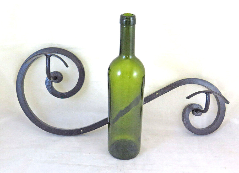 Wrought Iron Wall Coat Rack Hand Forged 2 Hooks Vintage CH34
