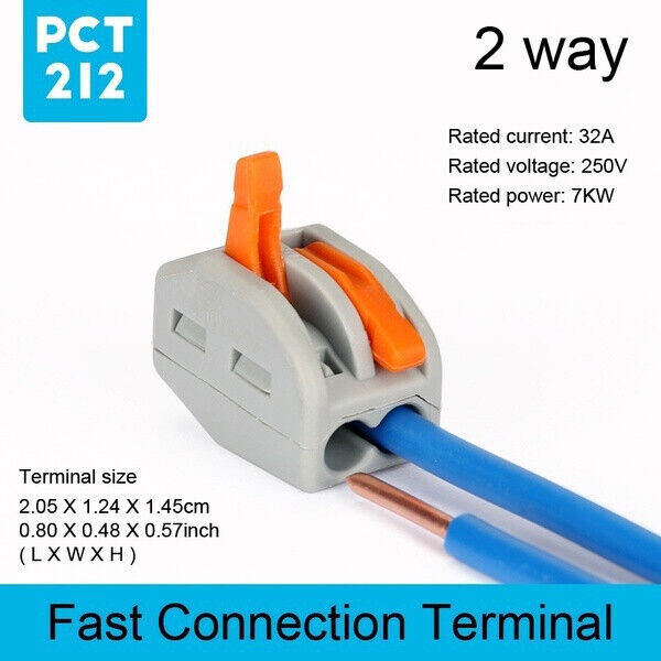 60Pcs Reusable 221 Electrical Connectors Wire Block Clamp Terminals Cable