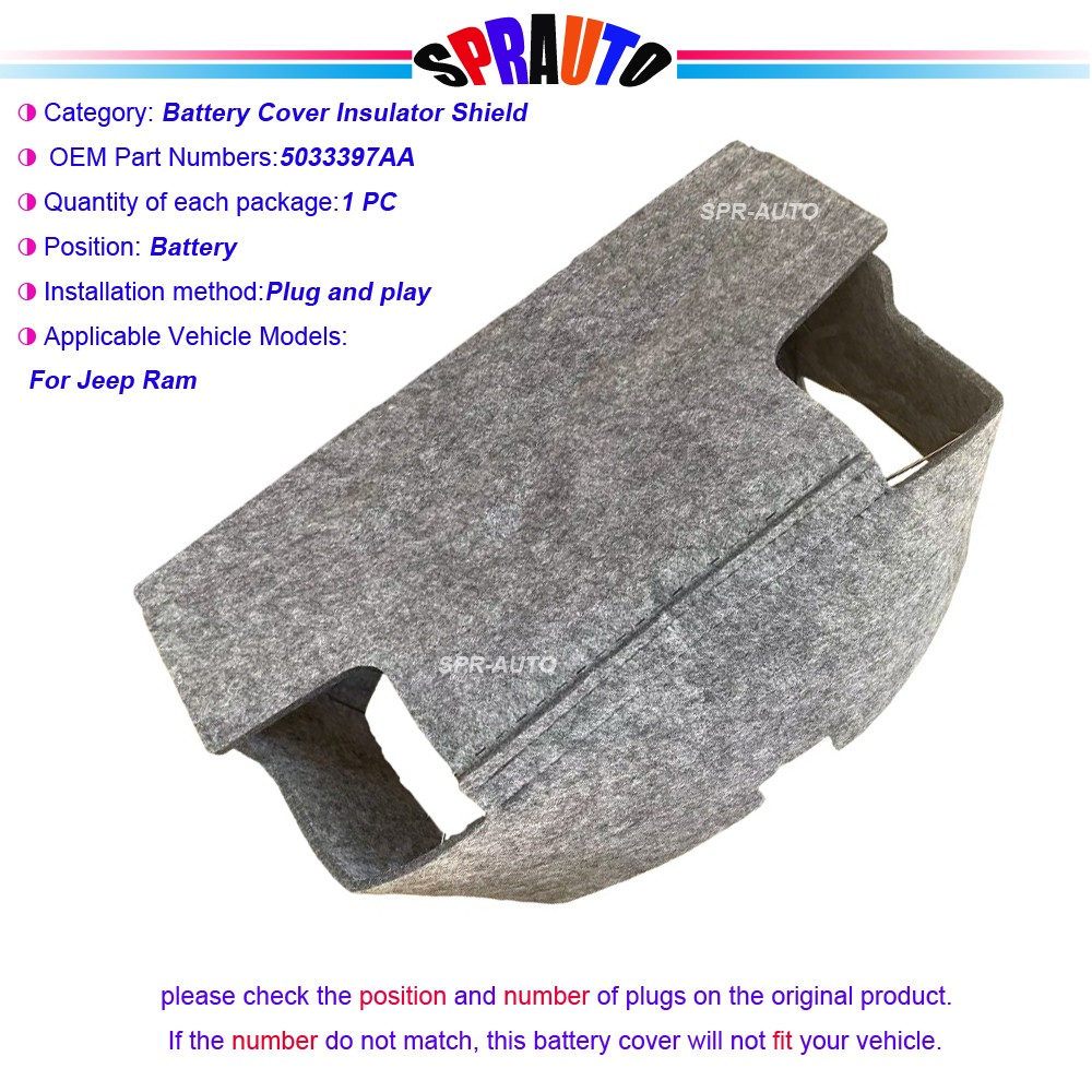 Battery Cover Insulator Shield For 13-24 RAM 1500 Jeep Grand Wagoneer 5033397AC