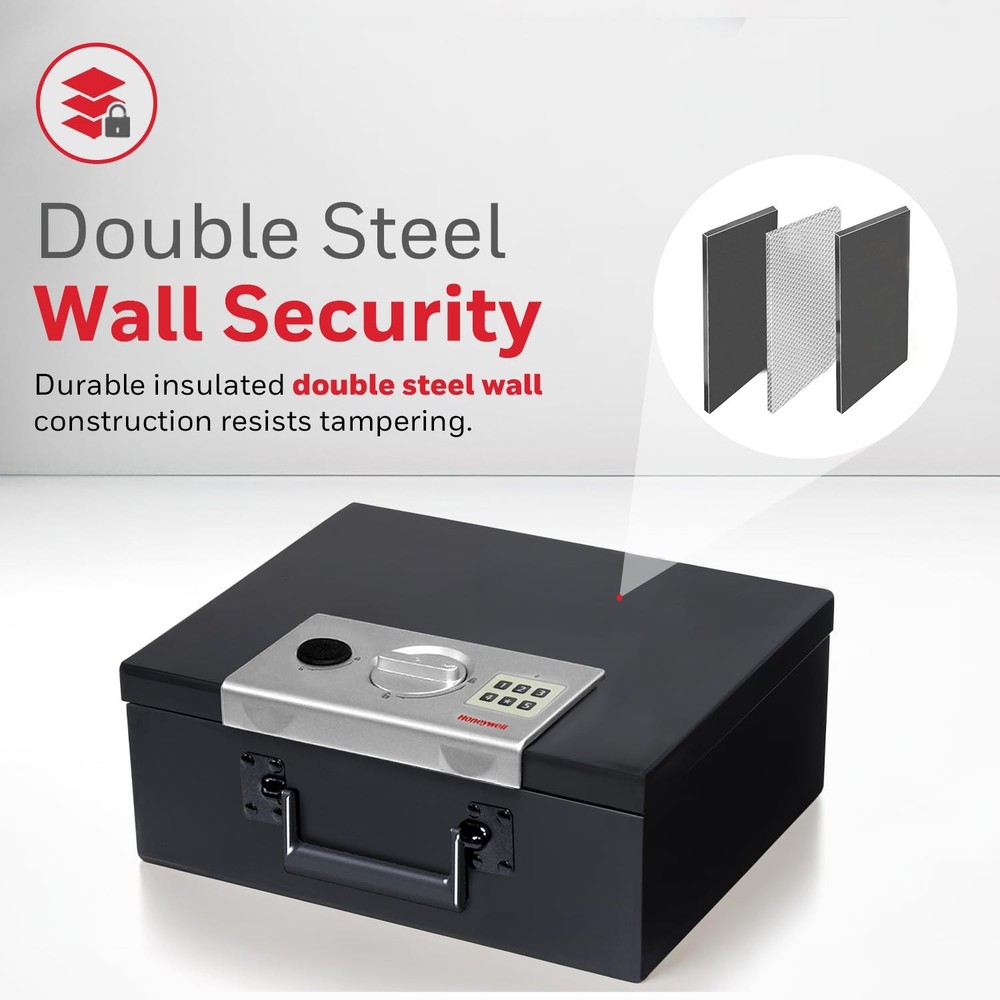 - Hideable Small Safe Box - Fire Resistant Document Safety Box for Home - Ste...