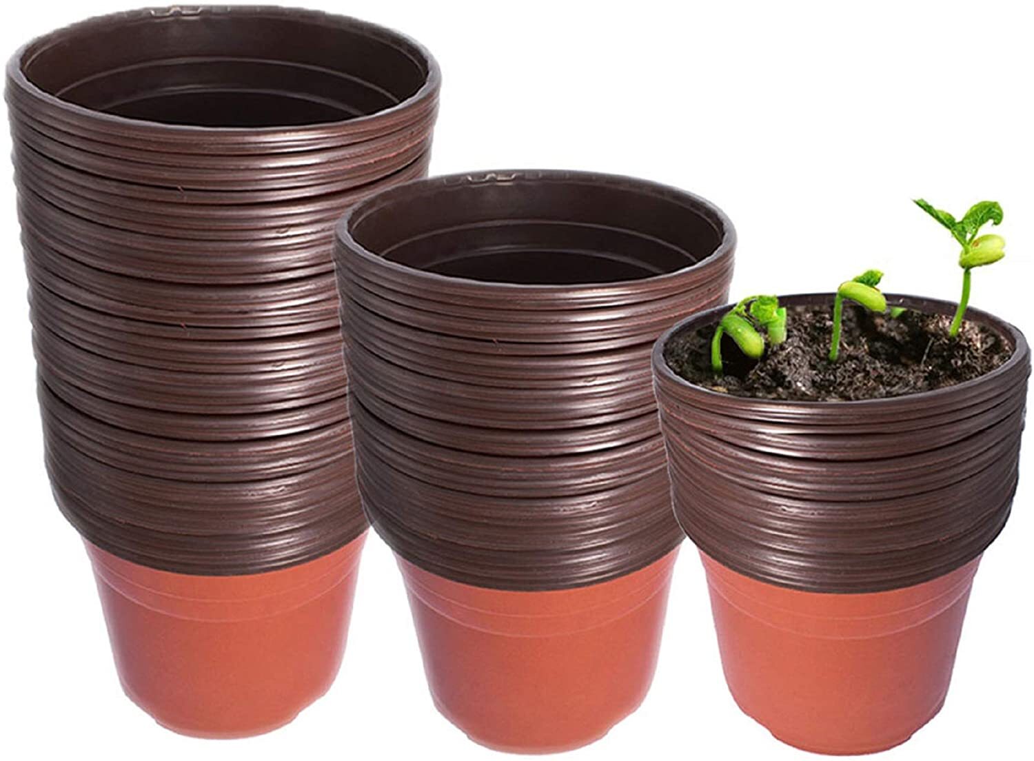 Plastic Plant Flower Pots Nursery Seedlings Pot Plant Container 100Pcs