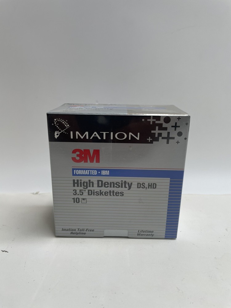 3M High Density IBM Formatted Diskettes 3.5” 10 pk Floppy Disks Imation DS HD