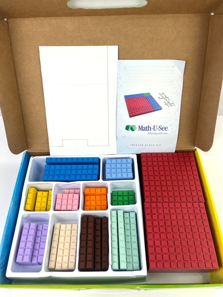 Math U See Integer Block Kit Manipulatives w Case Incomplete Homeschool