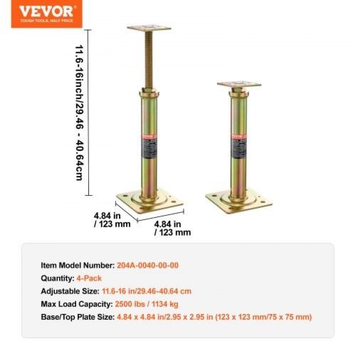 House Floor Jacks 4 Pack 11616 Height Range 2500 lbs Max Load