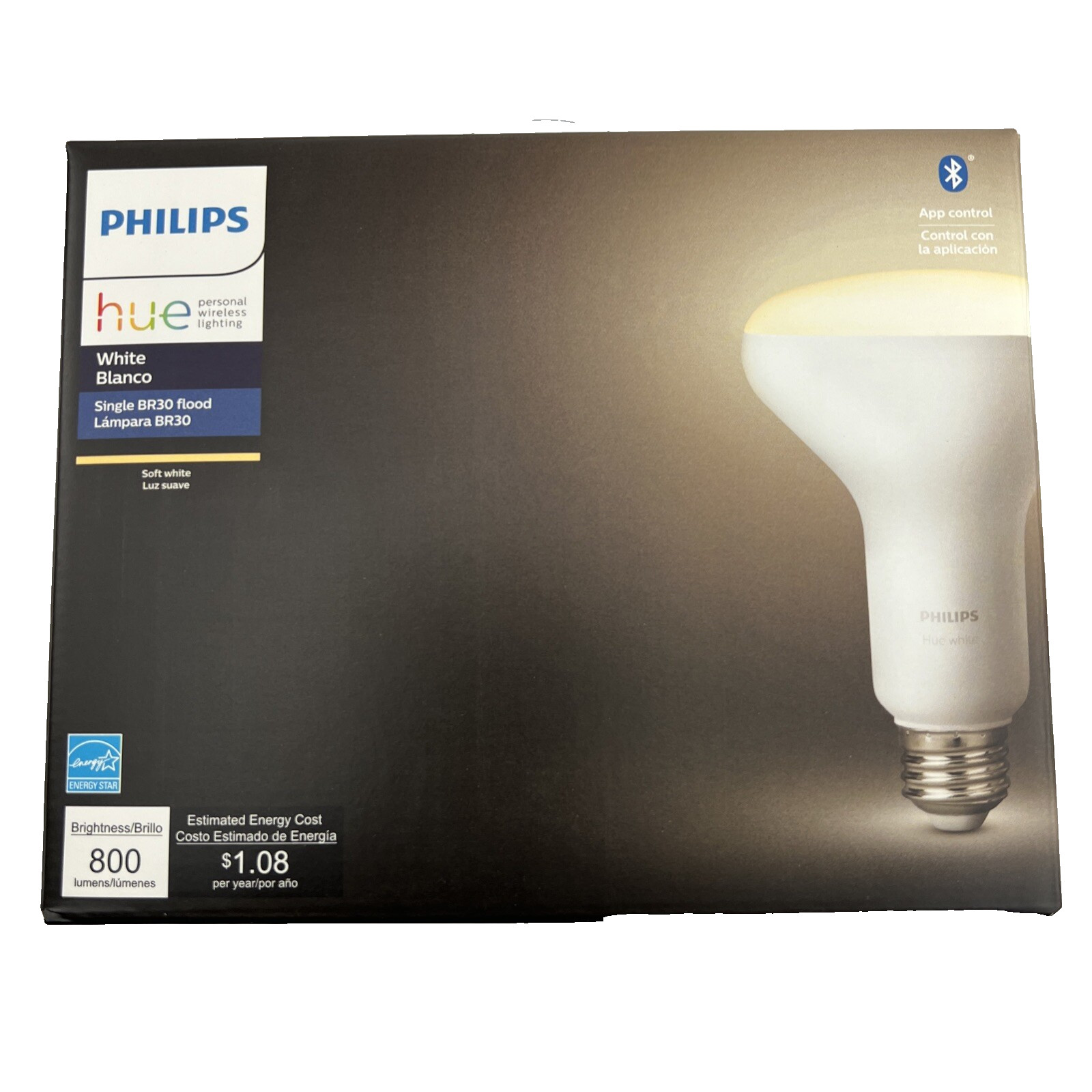 Philips Hue Smart LED Flood Light Bulb BR30 Bluetooth Zigbee Soft White 2 Pack