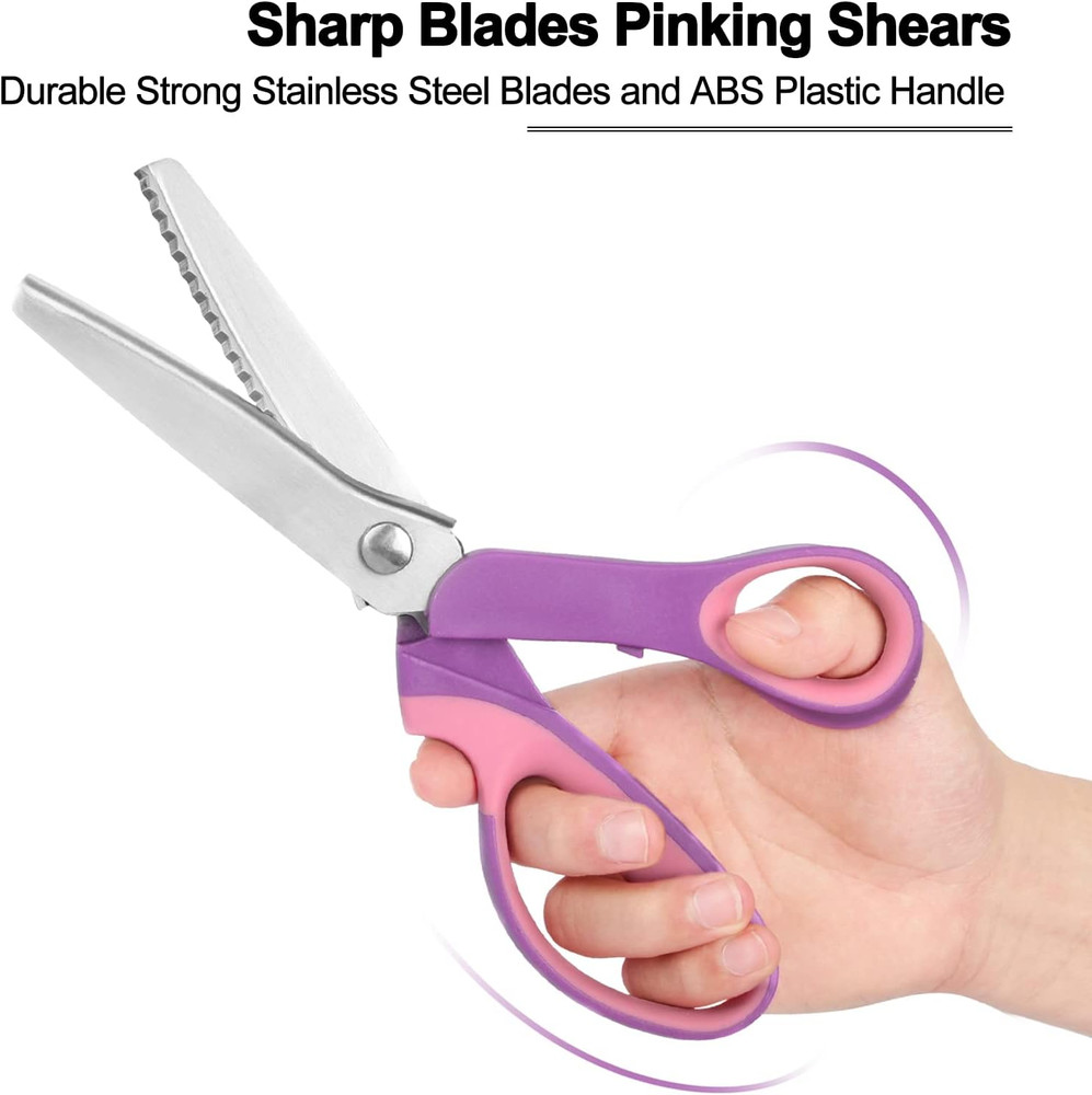 Pinking Shears for Fabric Cutting, Zig Zag Scissors, Scrapbook Scissors Decorati