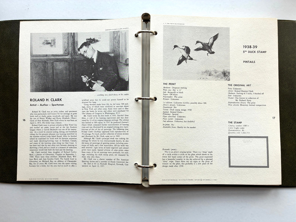 Jean Pride Stearns A Catalog of Duck Stamp Prints 1973 edition Signed no stamps