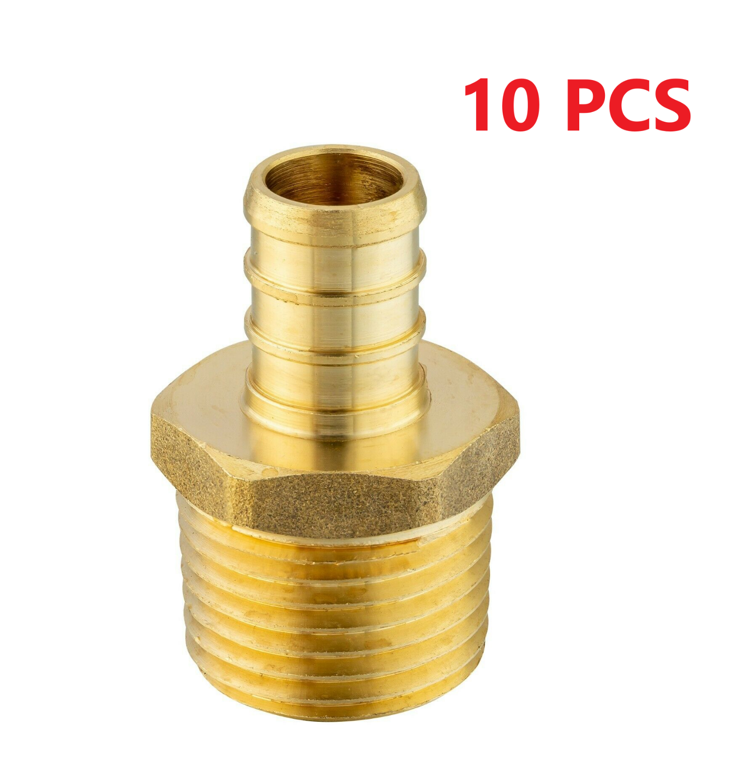 EFIELD 10PCS 1/2" PEX x 1/2" Male NPT Adapters Crimp Brass Fittings ,Lead Free