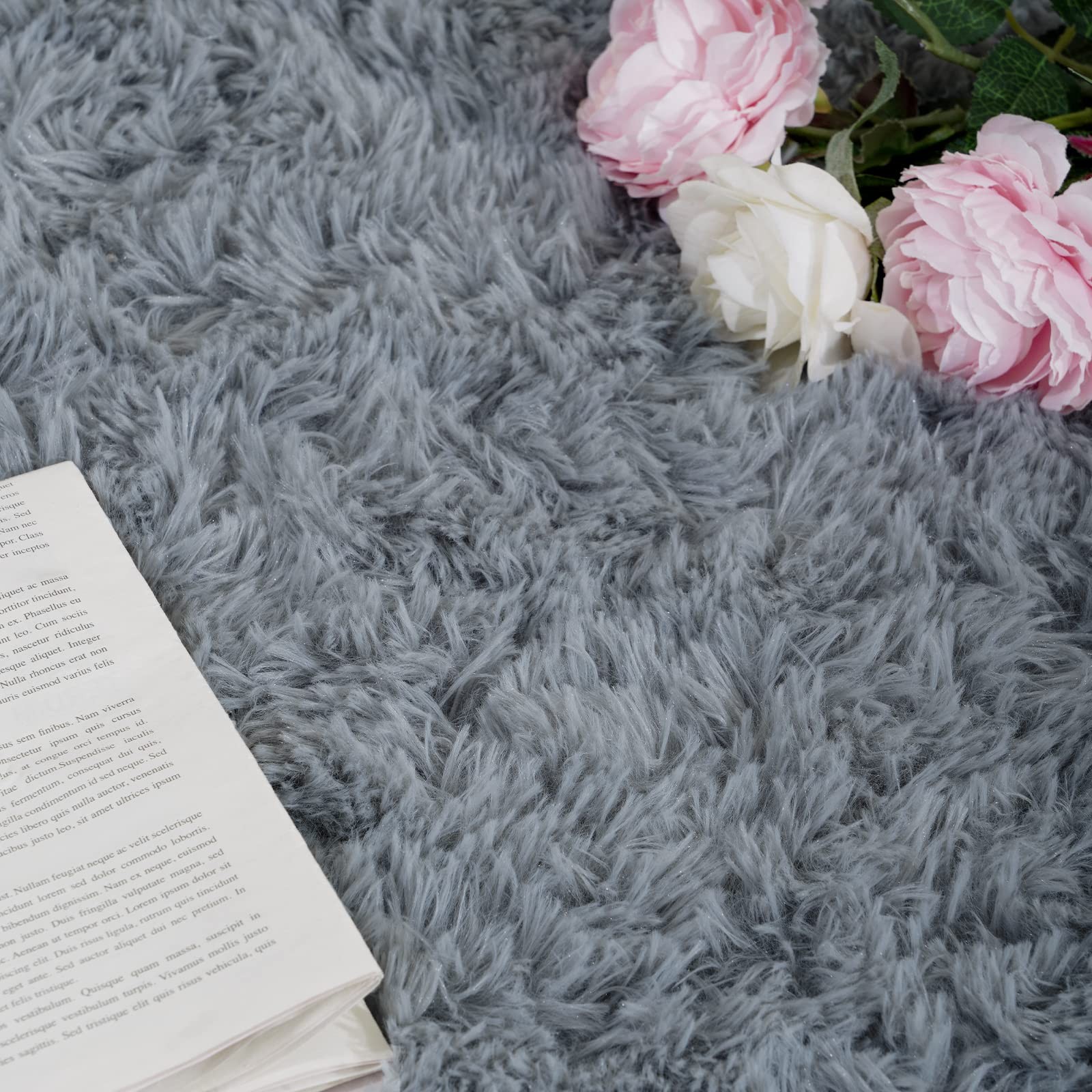 Shag 2x6 Runner Rug for Bedroom, Washable Rugs Runners with Memory Foam Hallways