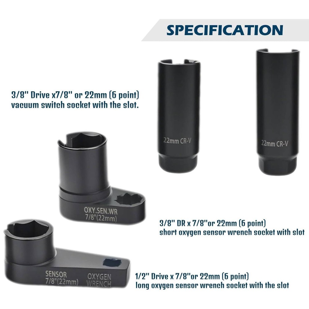 10Pcs Oxygen Sensor Socket Set Sensor Oil Pressure Sending Unit Removal Tool