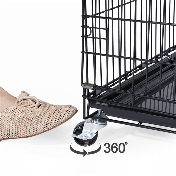 48" Rolling Metal Cat Kitten Cage Pet Playpen Indoor Outdoor w/ Hammock Wheels