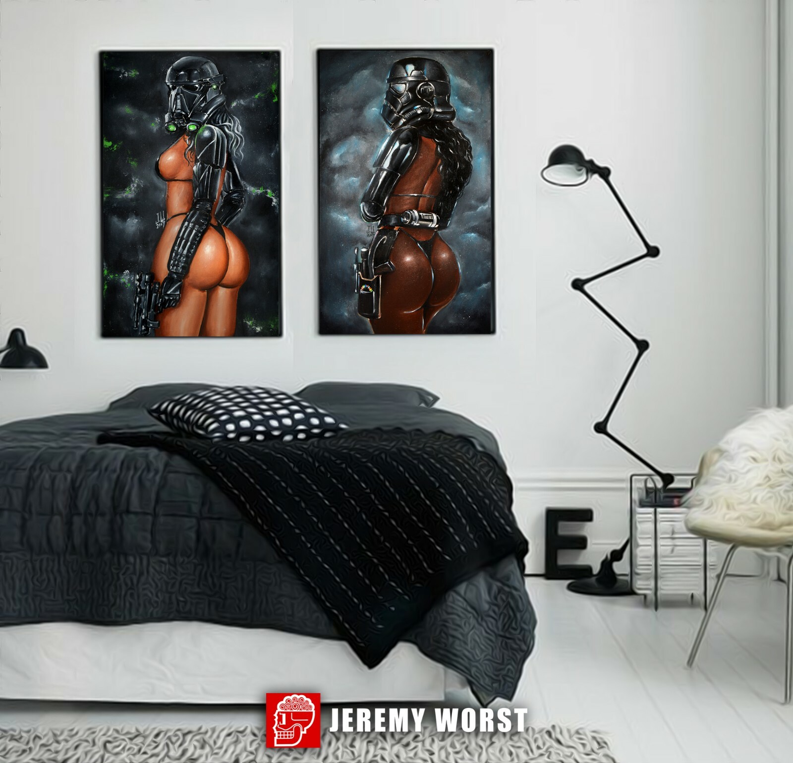JEREMY WORST R2PIMP2 Cosplay Art r2d2 Princess leia Poster Canvas Sexy Star Wars