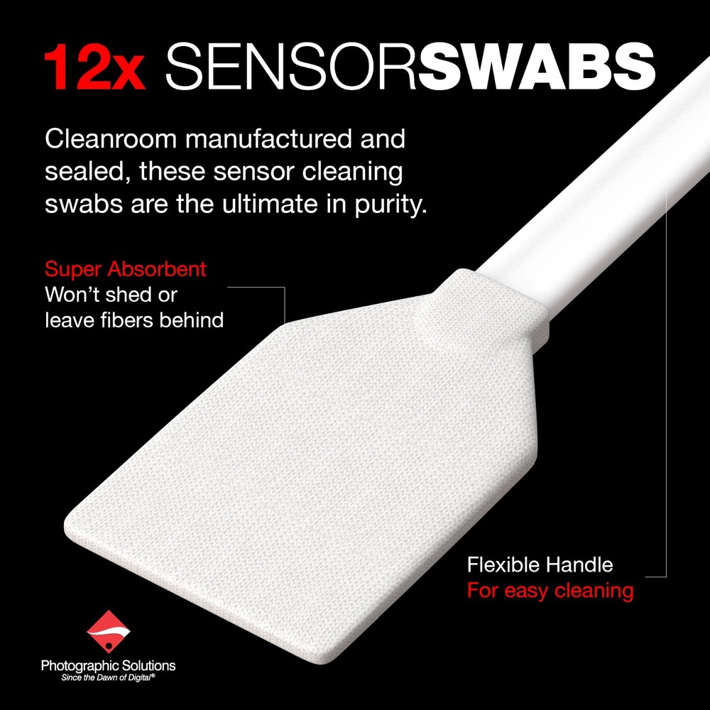 PHOTOGRAPHIC SOLUTIONS - SENSOR SWAB TYPE 2 /17MM 12 PACK & 2oz ECLIPSE PHOTOSOL