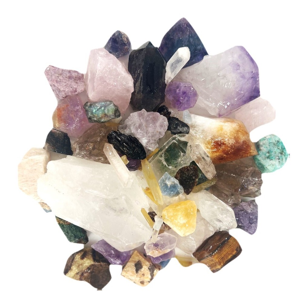 Gemstone Paydirt 7lb CRYSTAL POINT GEM | 2 PACK SPECIAL! Mining Rough Stone Mix