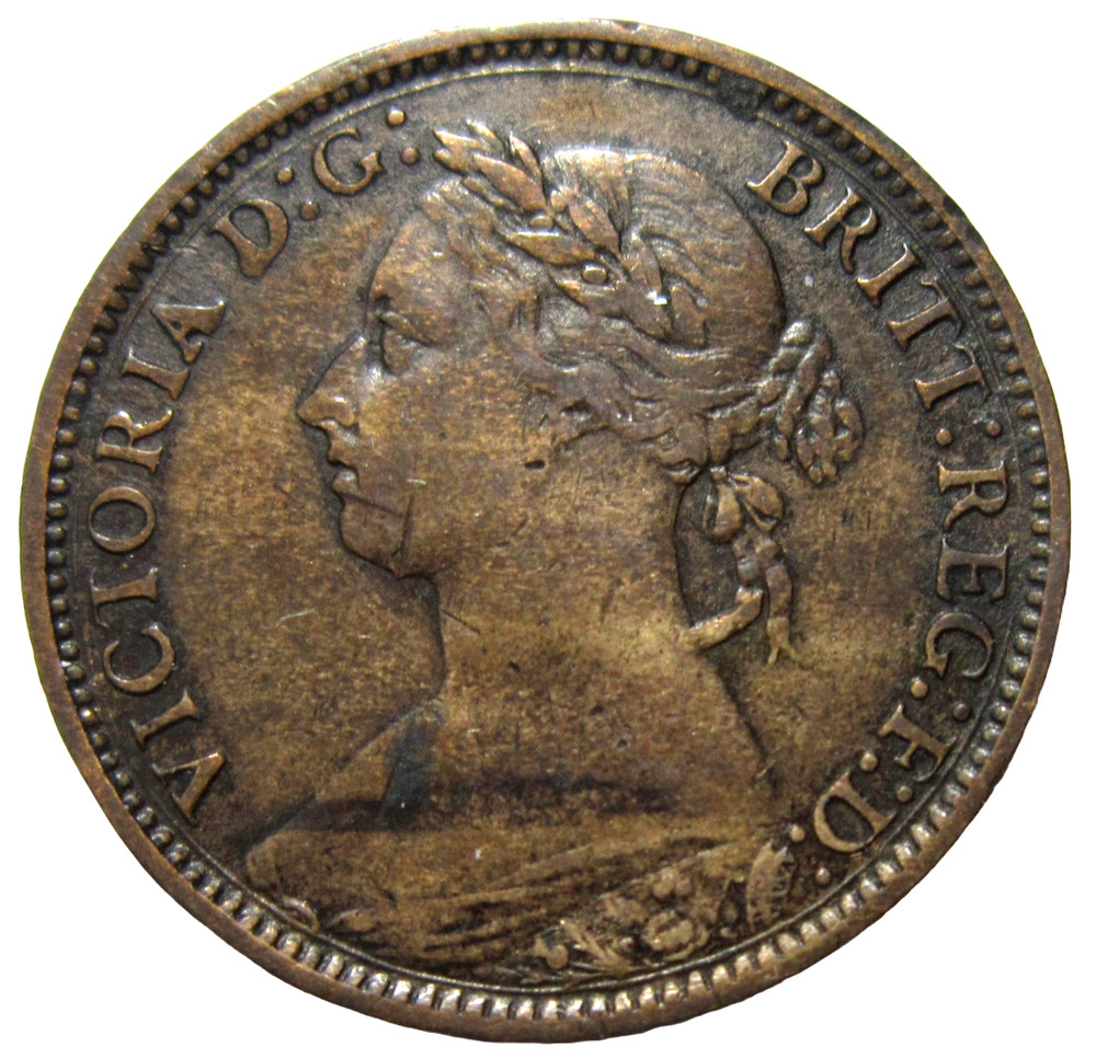 GREAT BRITAIN. 1 FARTHING, 1886, QUEEN VICTORIA.