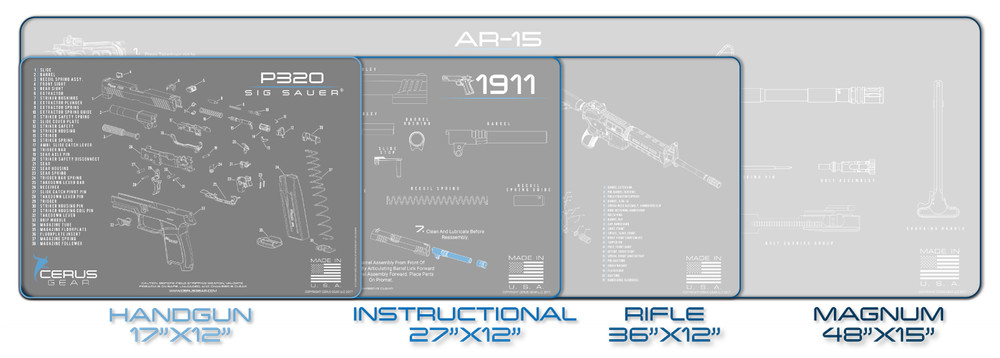 For Glock 48 Schematic Handgun Mat Cerus Gear Grey