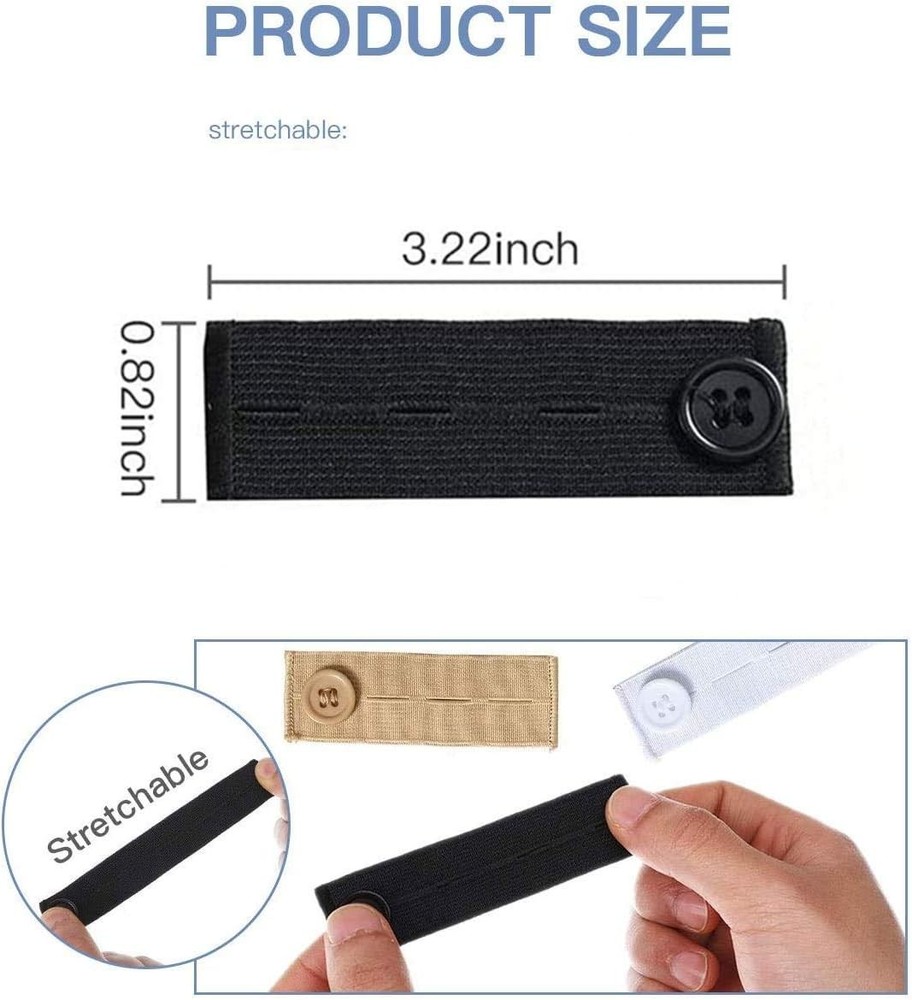 5pc Random Premium Elastic Waist Extenders - Adjustable Button Extender