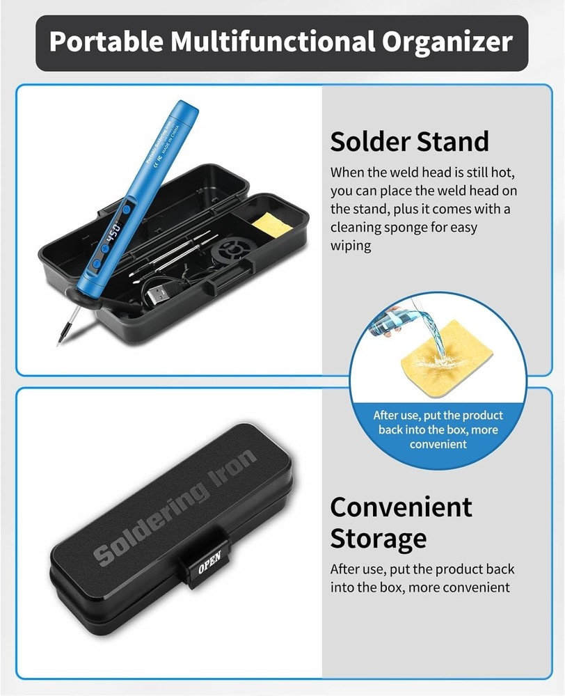 Wireless Soldering Iron Kit With Digital Adjustable Temperature Suitable home--
