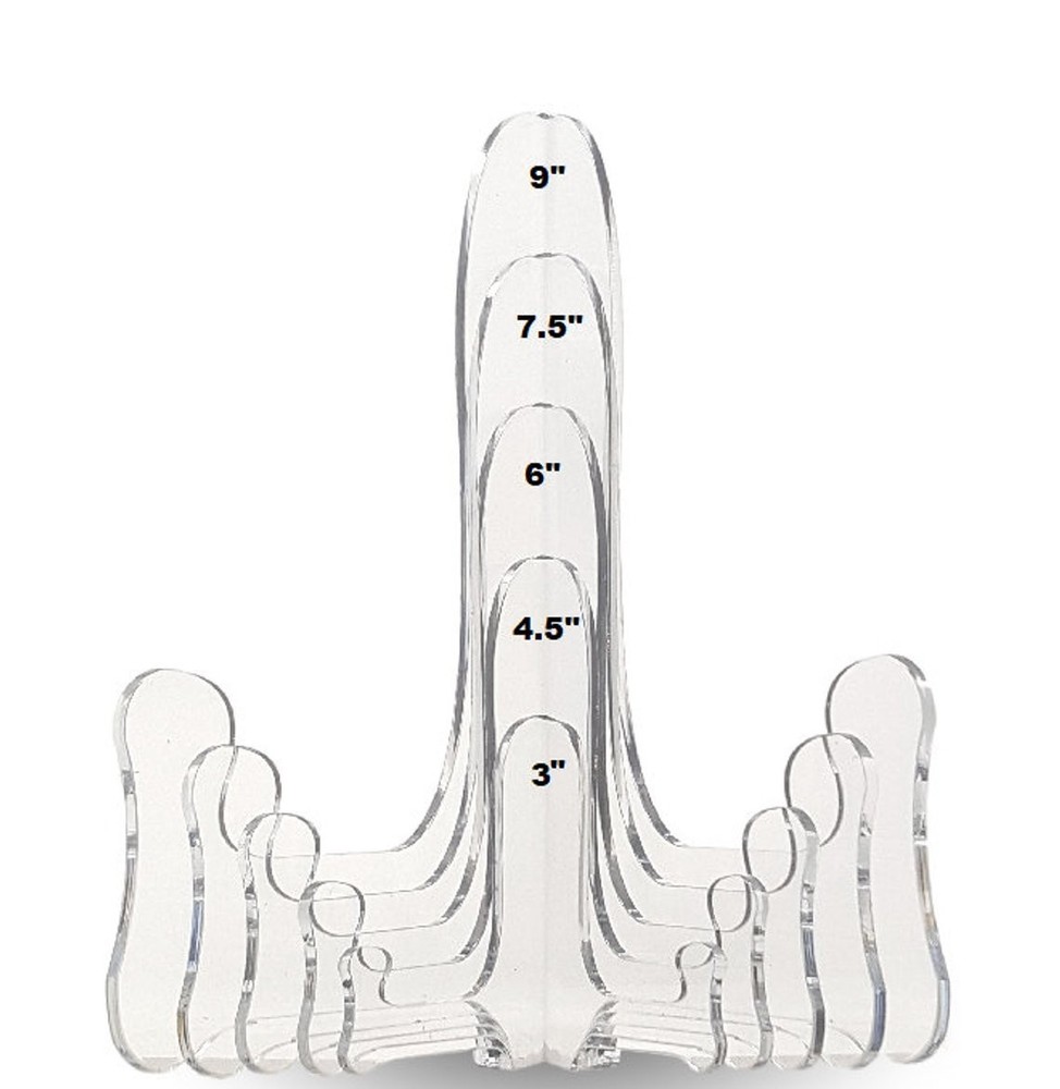 Dazzling Displays Fixed Clear Acrylic Plate Easels - 3-Pack