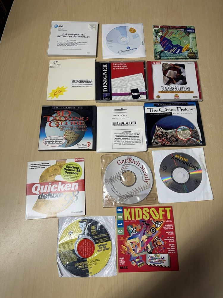 Vintage Mac Business related software CD Disc Lot, Demos & programs