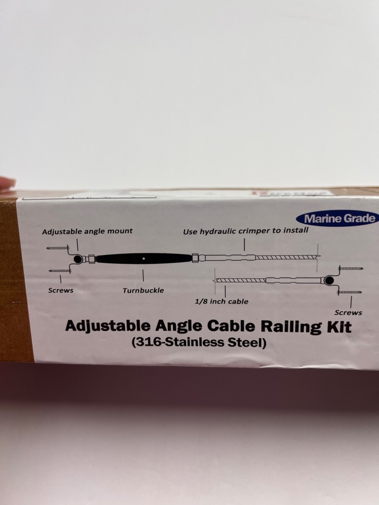 DECK MAN T316 30 PACK FIT 1/8" (OD) SS CABLE ANGLE CABLE RAILING KIT